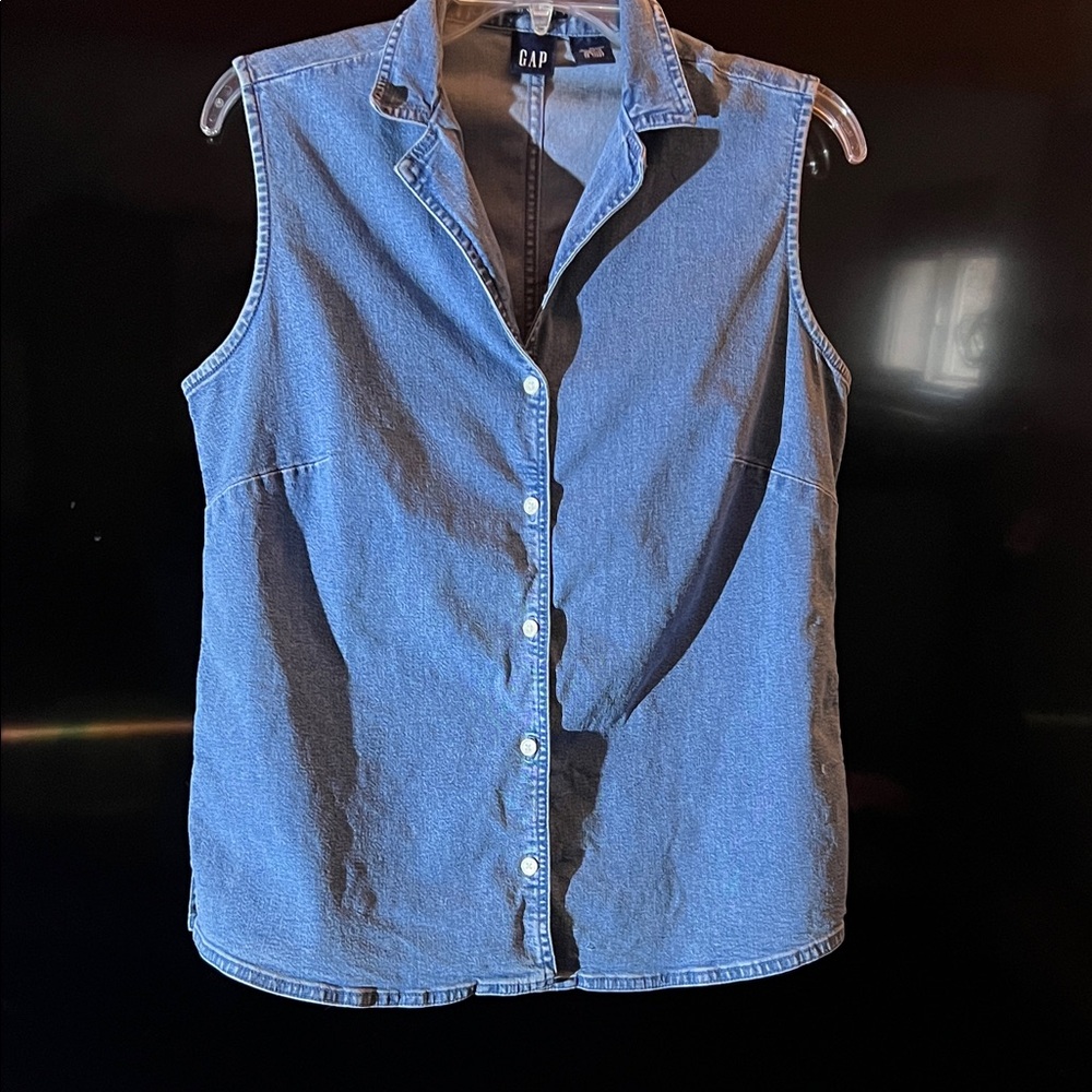 GAP Denim Blue Button-Up Shirt